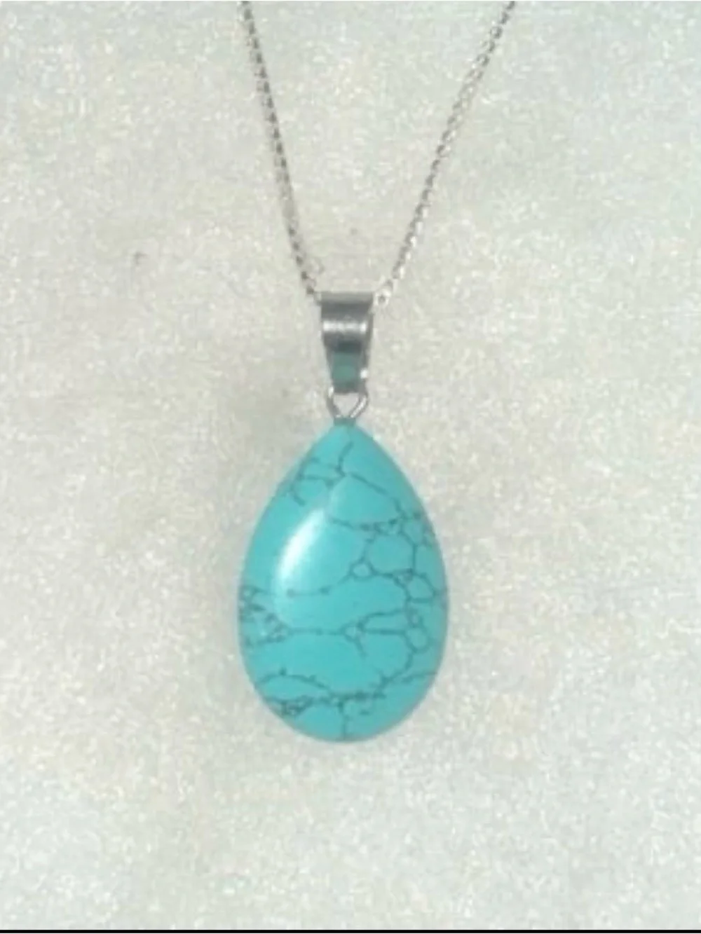 Sterling silver natural crystal necklace 18”
